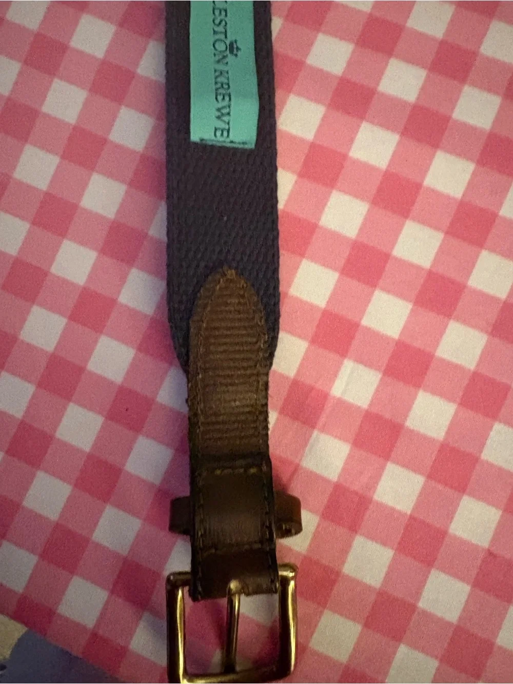 Kids Navy Belt with Colorful House Embroidery